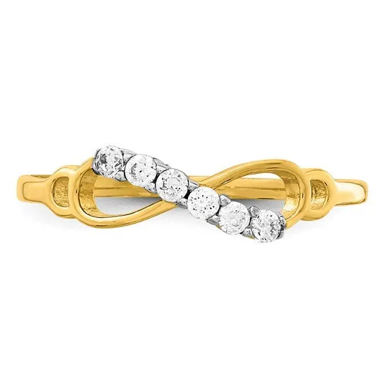 10k Gold CZ Infinity Ring