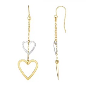 10K Two-Tone Gold Heart Earring