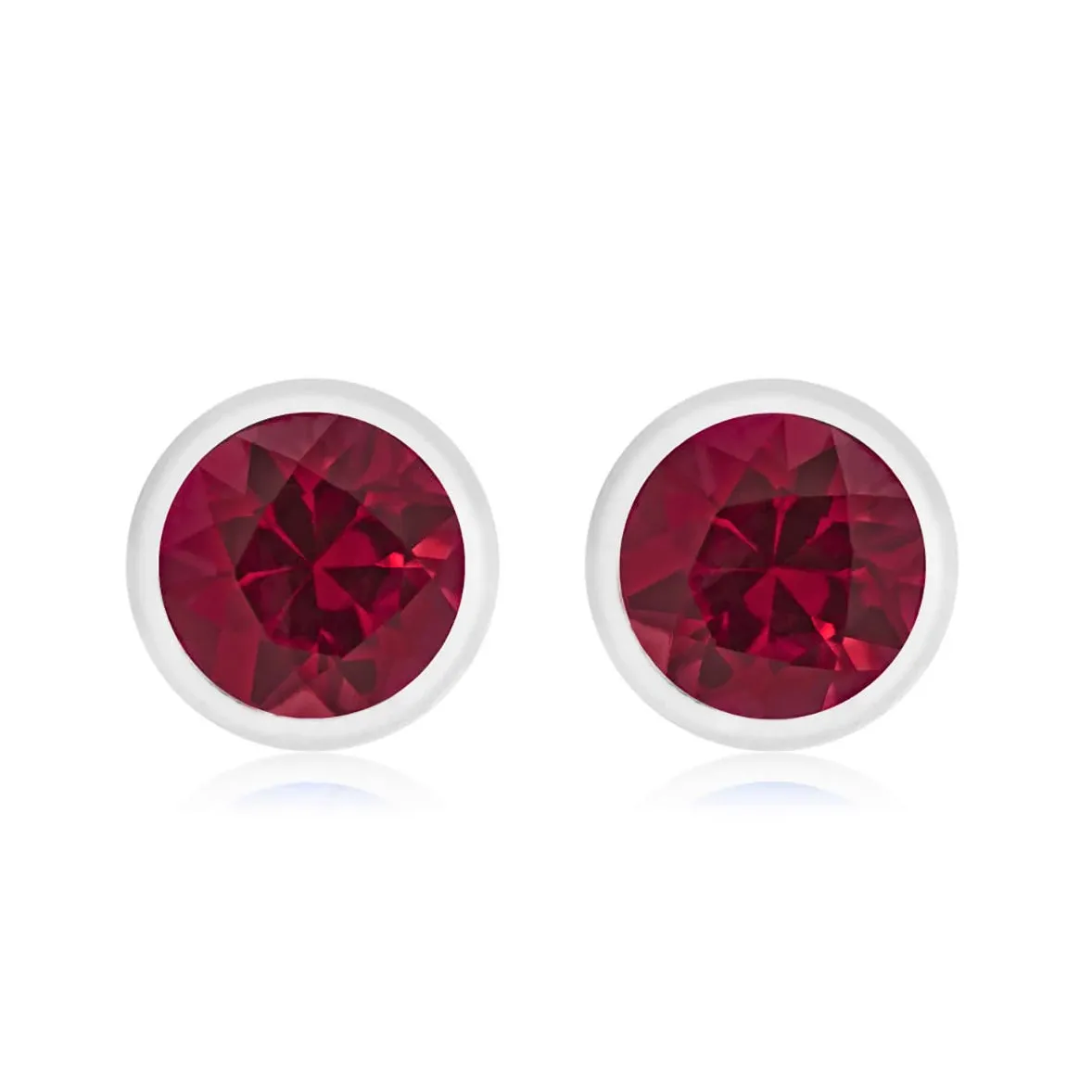 14 Karat Gold Ruby Pair of Stud Earrings