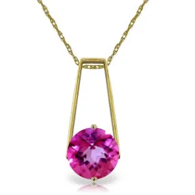 1.45 Carat 14K Solid Yellow Gold Sumptuous Moment Pink Topaz Necklace