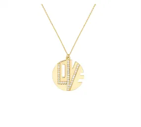 14k Diamond Love Cutout Medallion Necklace