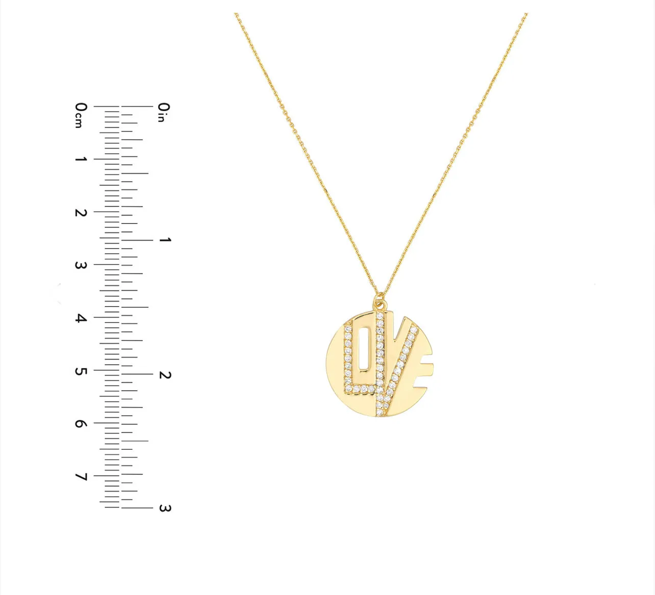 14k Diamond Love Cutout Medallion Necklace