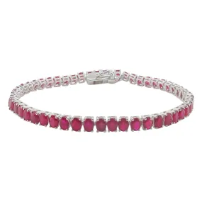 14K GOLD 10.37 CT RUBY TENNIS BRACELET