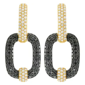 14K GOLD BLACK AND WHITE DIAMOND TIANA EARRINGS