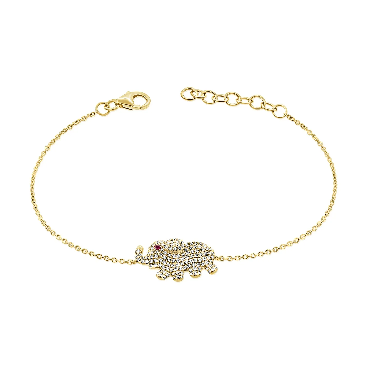 14K GOLD DIAMOND MARCELLE ELEPHANT BRACELET