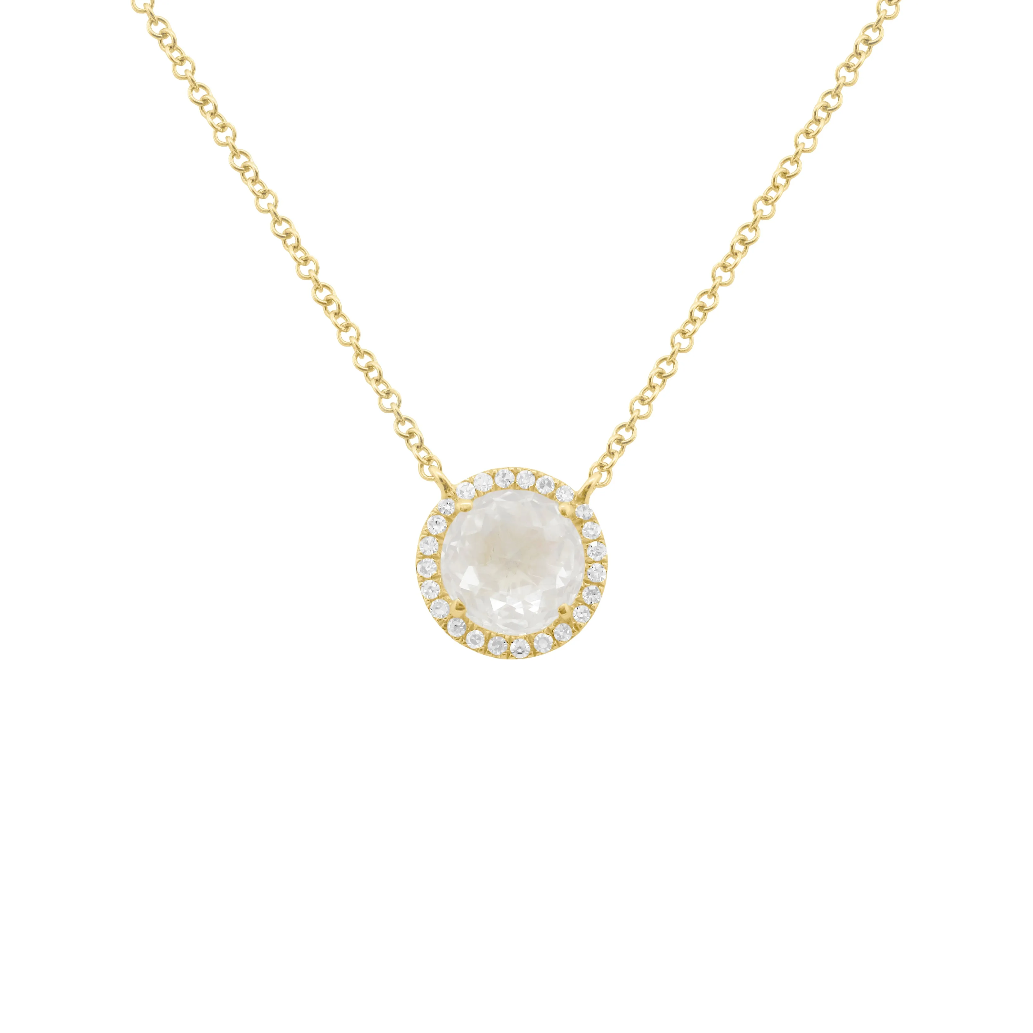 14K GOLD DIAMOND WHITE TOPAZ ESME NECKLACE