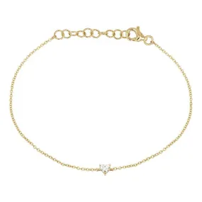 14K Gold Heart Shaped Diamond Bracelet