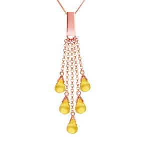 14K Solid Rose Gold Briolette Citrine Necklace Class