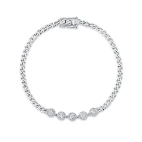 14K White Gold Diamond Link Bracelet