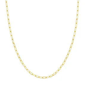 14K Yellow 2.2mm Paper Clip Chain