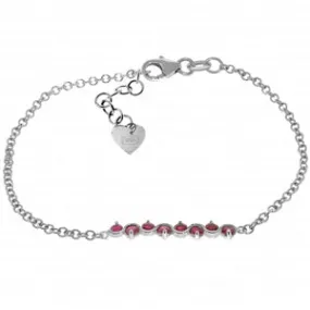 1.55 Carat 14K Solid White Gold Bracelet Natural Ruby