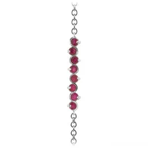 1.55 Carat 14K Solid White Gold Bracelet Natural Ruby