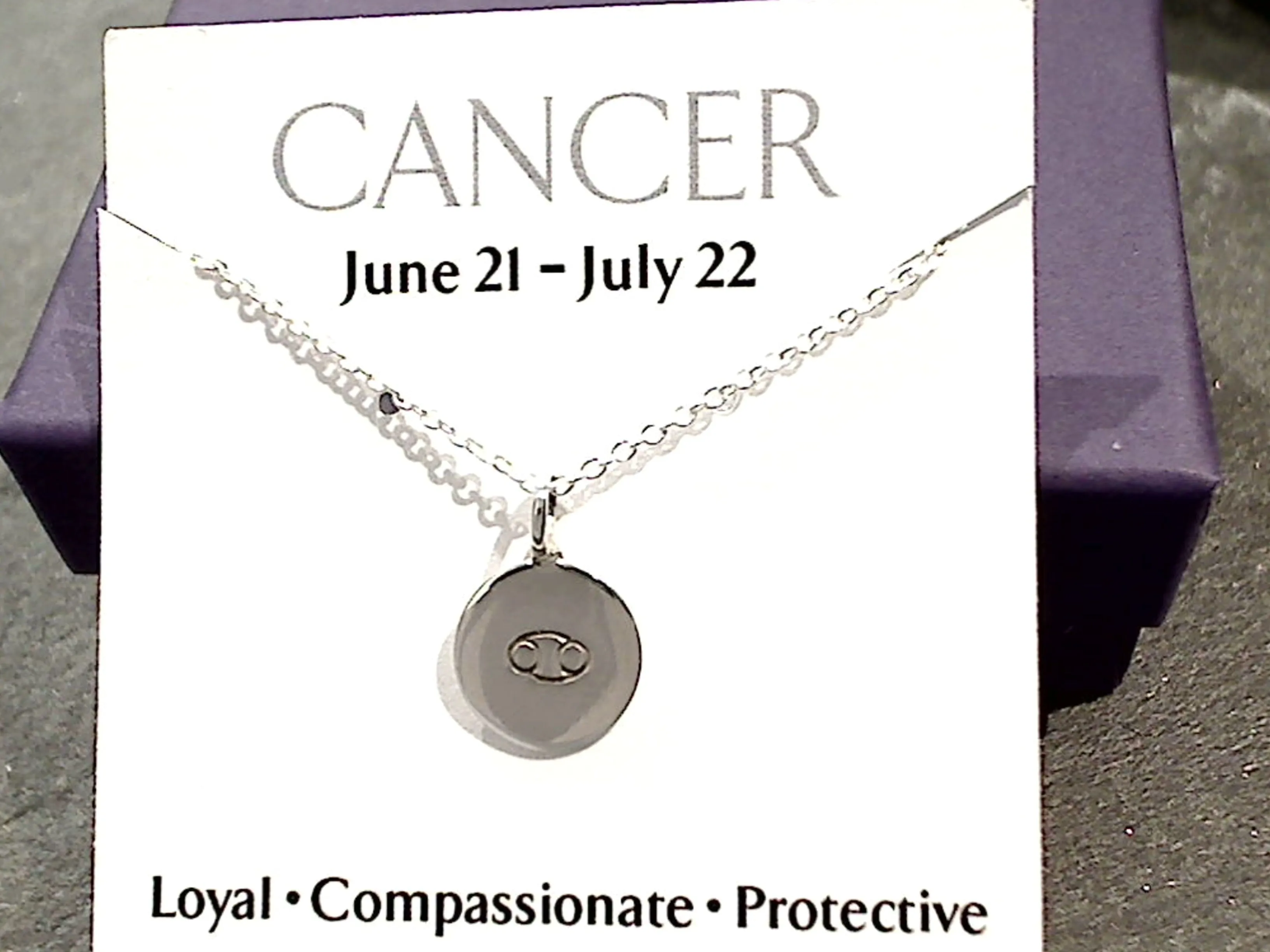 16" - 18" Sterling Silver Cancer Zodiac Necklace