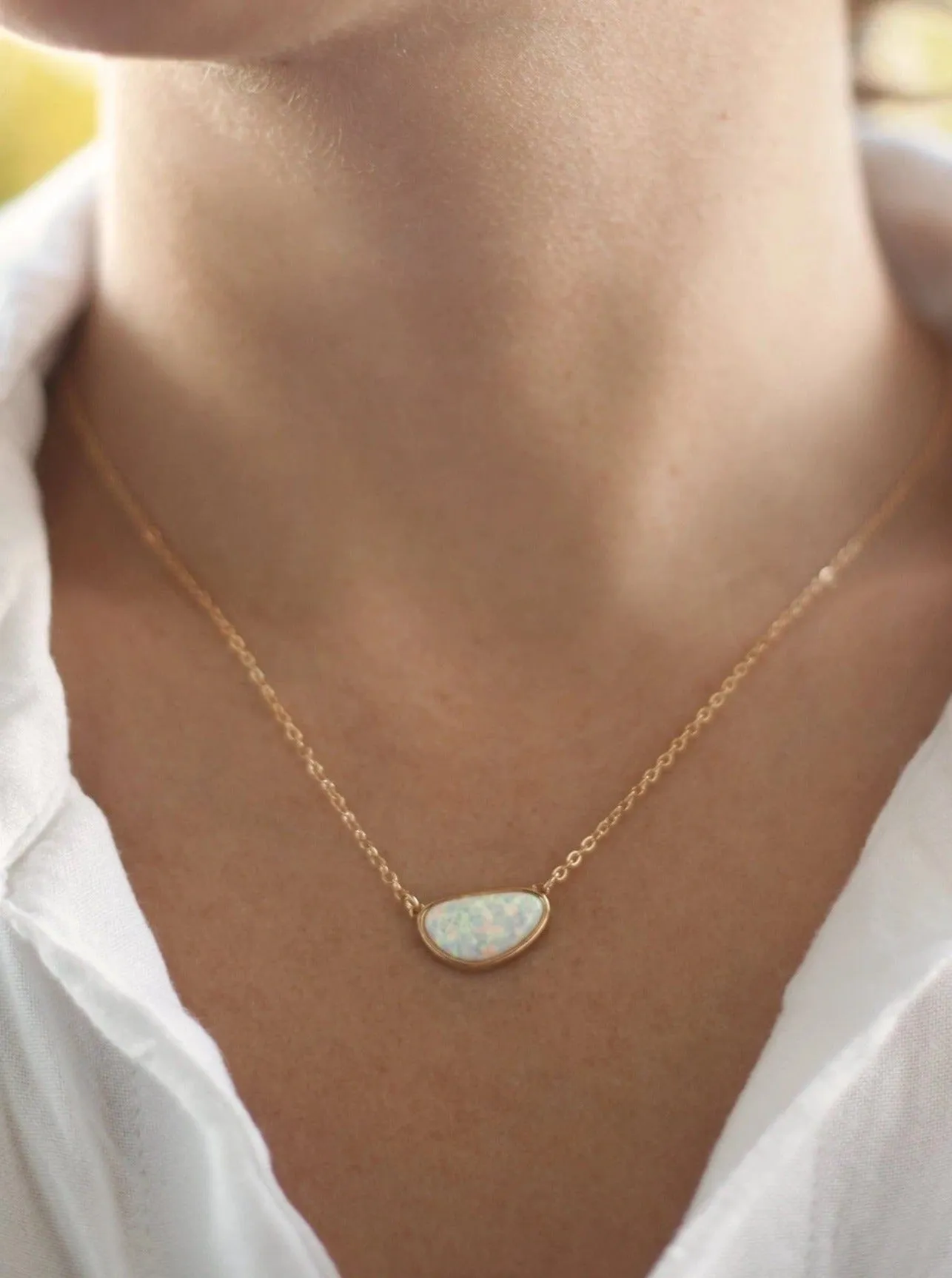 18k Elena Opal Pendant Necklace