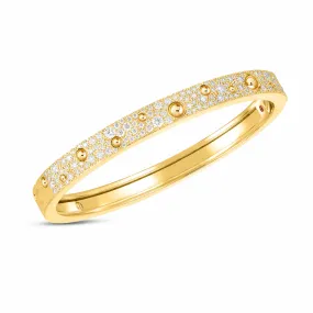 18K Gold and Pave Diamond Pois Moi Luna Bangle