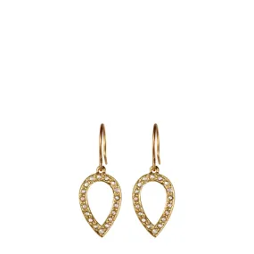 18K Gold Diamond Pave Teardrop Earrings