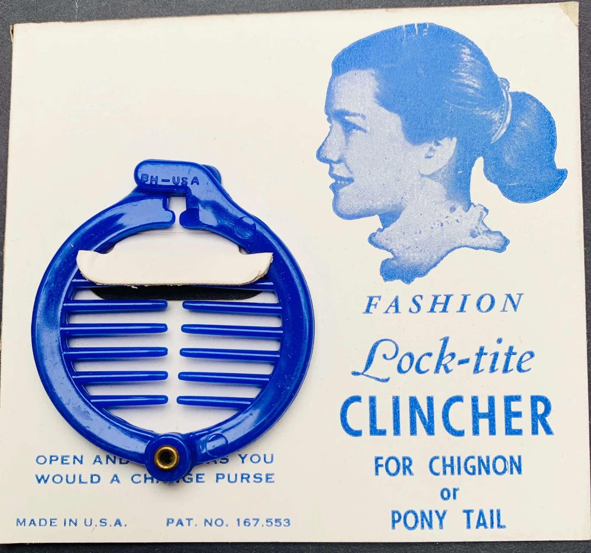 1950s "Lock-tite CLINCHER" Ring Grip for Chignon or Pony Tail