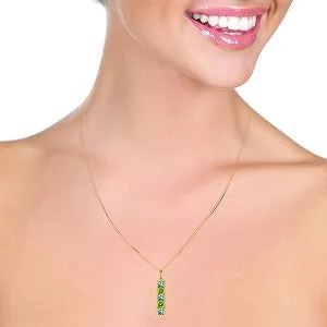 2.25 Carat 14K Solid Yellow Gold Not Just Anyone Blue Topaz Peridot Necklace