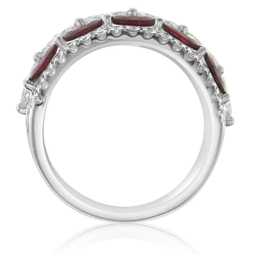 2.91ct tw Ruby Marquise-cut and White Diamond Ring