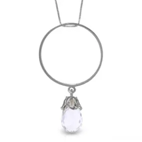 3 Carat 14K Solid White Gold Given Truly White Topaz Necklace