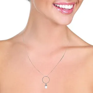 3 Carat 14K Solid White Gold Given Truly White Topaz Necklace