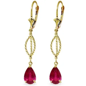 3.5 Carat 14K Solid Yellow Gold Happy Collusion Ruby Earrings