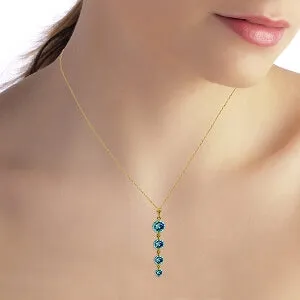 3.9 Carat 14K Solid Yellow Gold Happy Dreams Blue Topaz Necklace