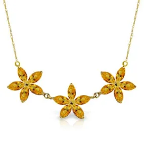 4.2 Carat 14K Solid Yellow Gold Necklace Natural Citrine