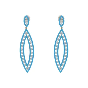 6.22CT Diamond and Enamel Drop Earrings in Platinum and 18K White Gold