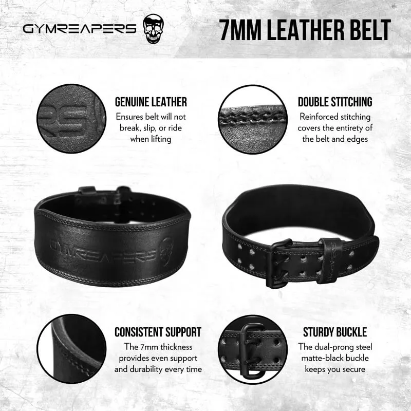 7mm Leather Weight Lifting Belt - Brown