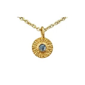 925 Gold Vermeil Blue Topaz Pendant