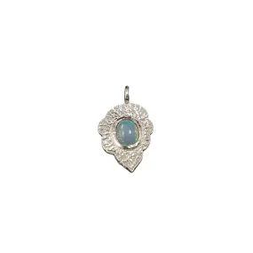 925 Silver Ethiopian Opal Leaf Charm