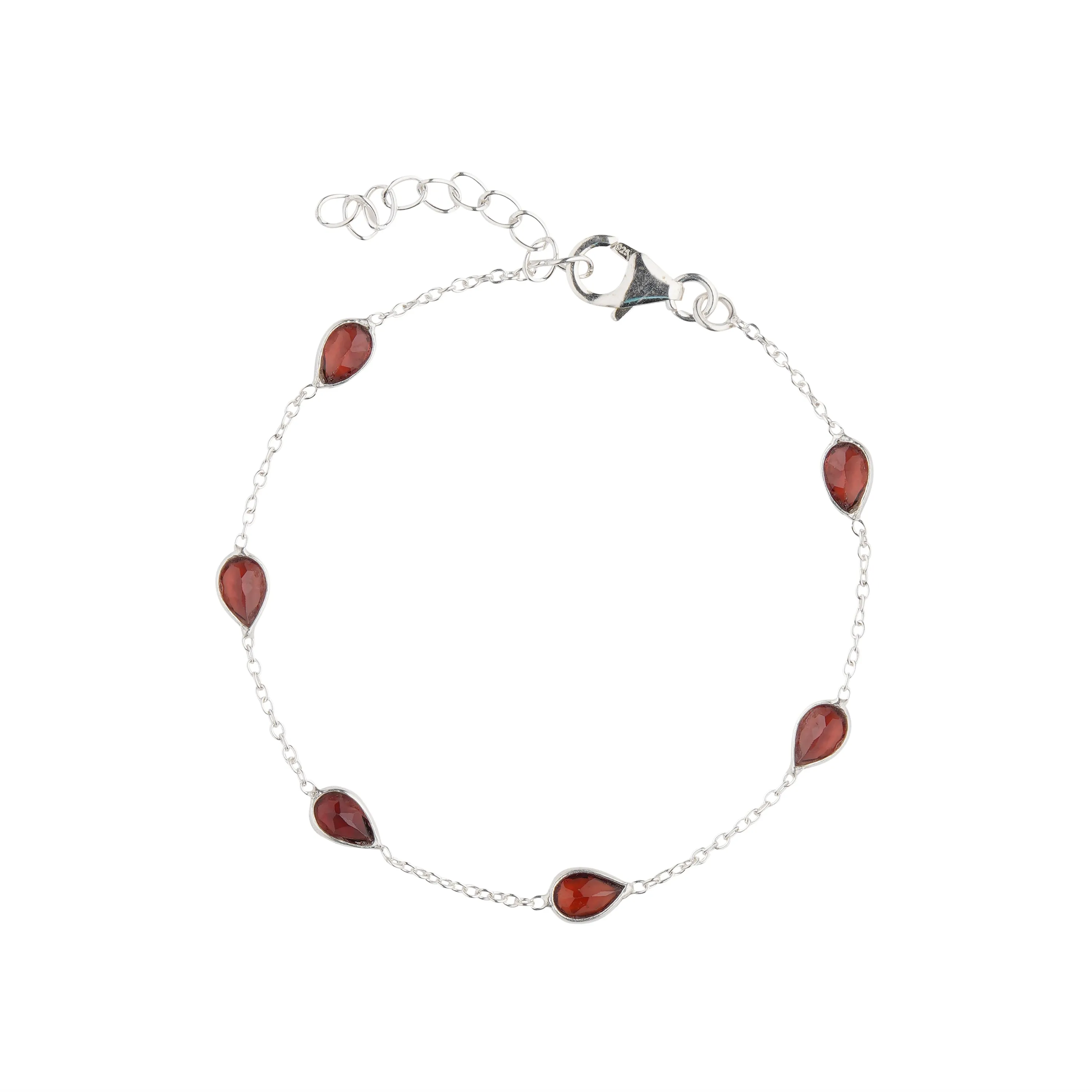 925 Sterling Silver Bracelet - Ruby Stone