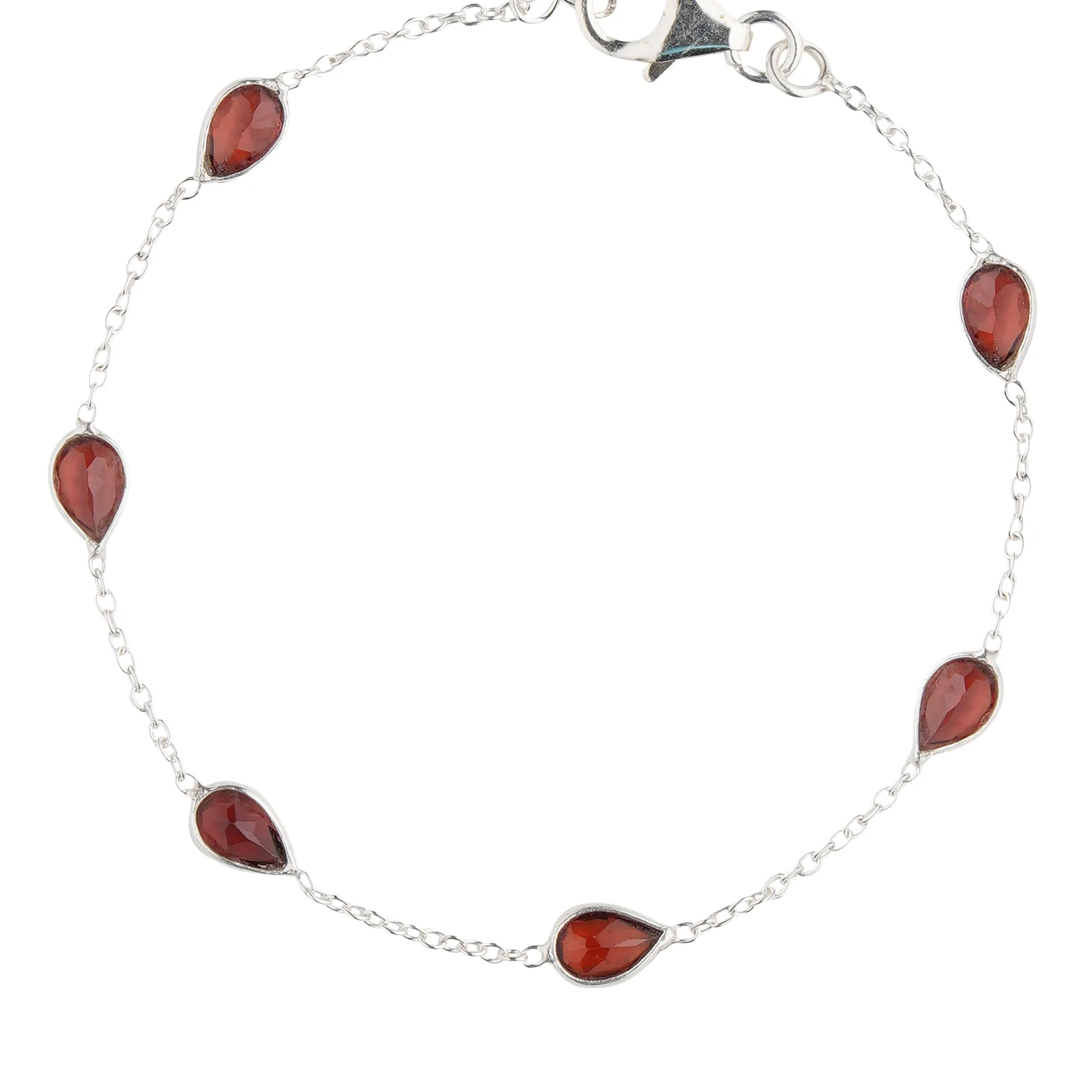 925 Sterling Silver Bracelet - Ruby Stone