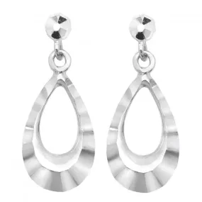 9ct White Gold Drop Earrings ES452W