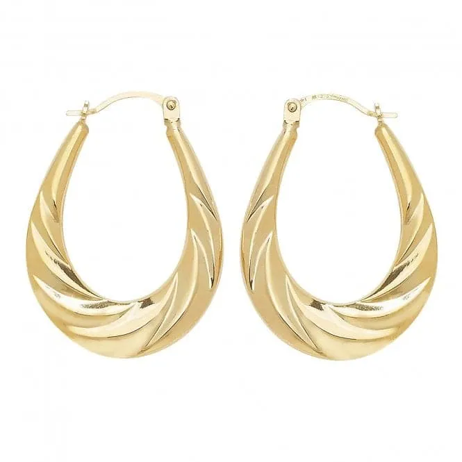 9ct Yellow Gold Creole Earrings ER828