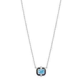 Adrienne Necklace with Enamel and Swiss Blue Topaz