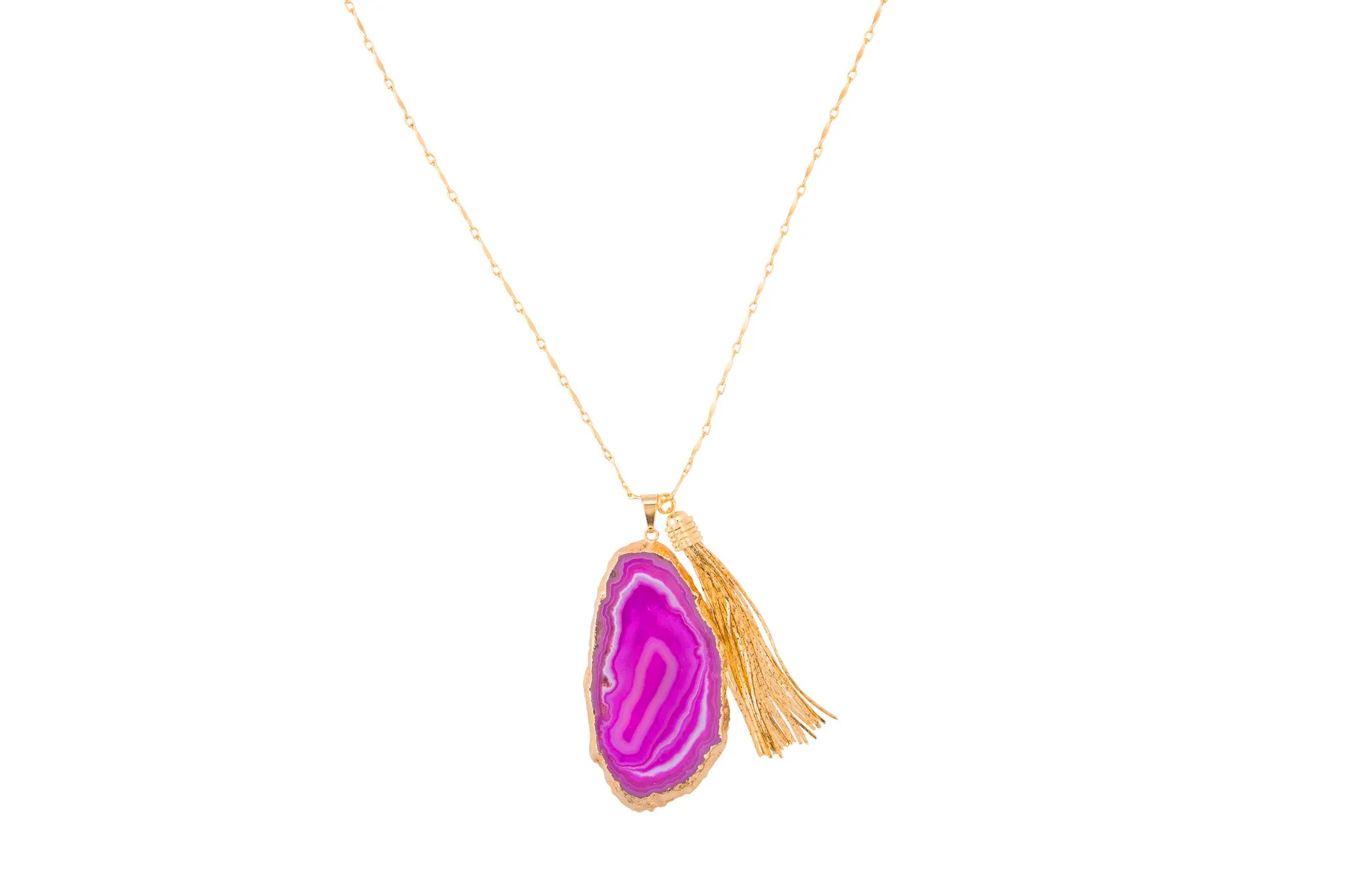 Agate Tassel Necklace