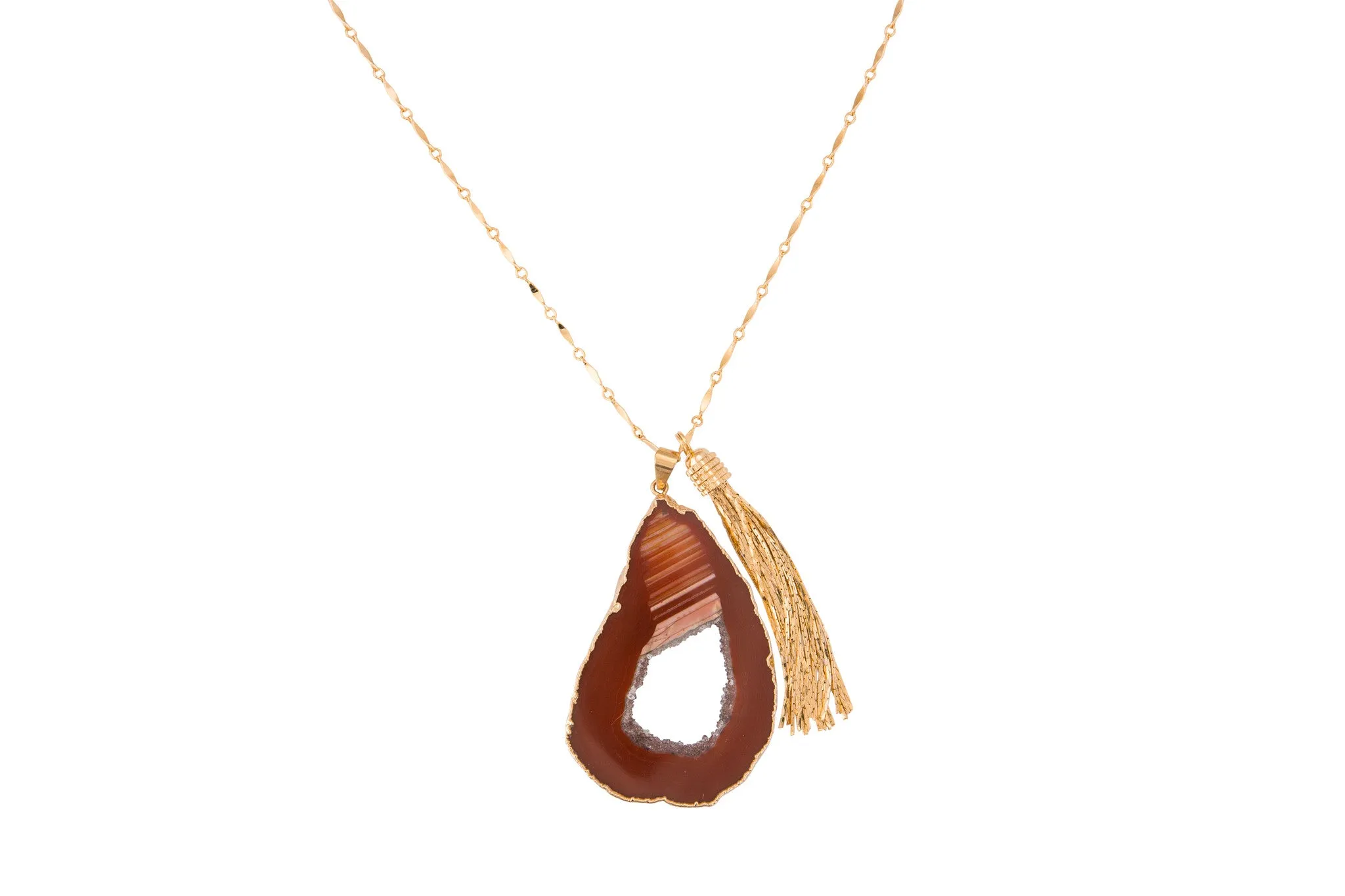 Agate Tassel Necklace