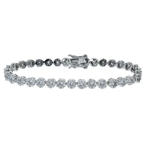 Ally 18k White Gold Plated Tennis Bracelet with CZ Crystals