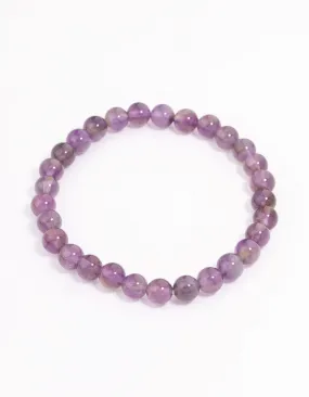 Amethyst Ball Beaded Bracelet