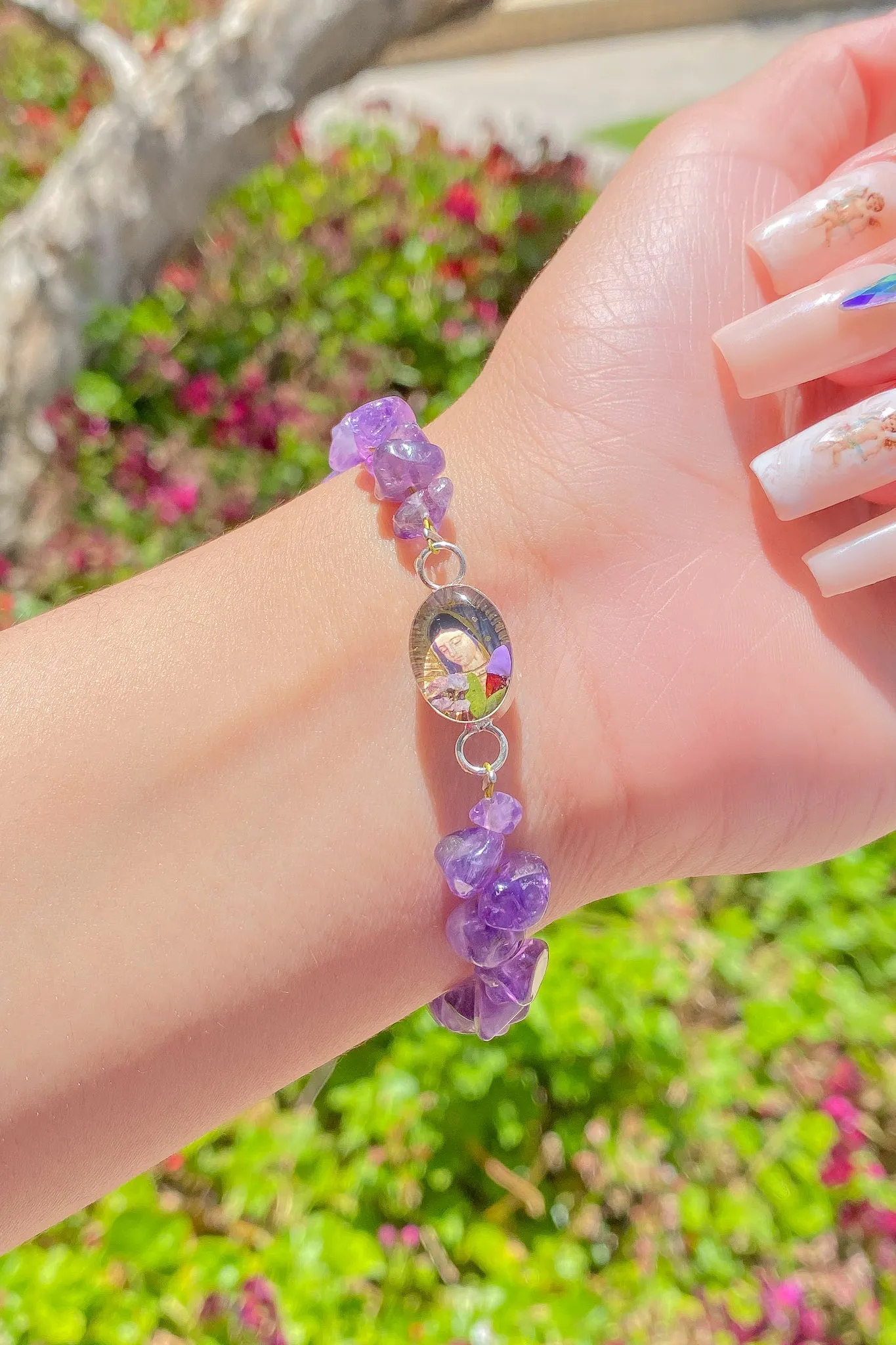 Amethyst Chip Virgencita Bracelet©