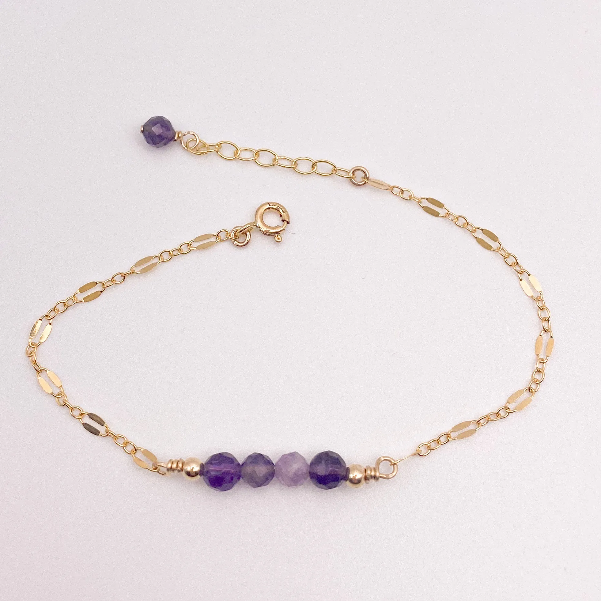 Amethyst faceted bracelet