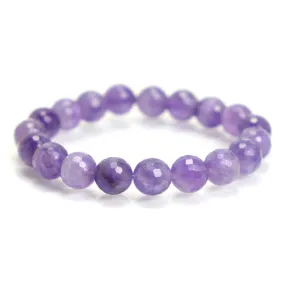 Amethyst Faceted Stretch Bracelet on Elastic Cord