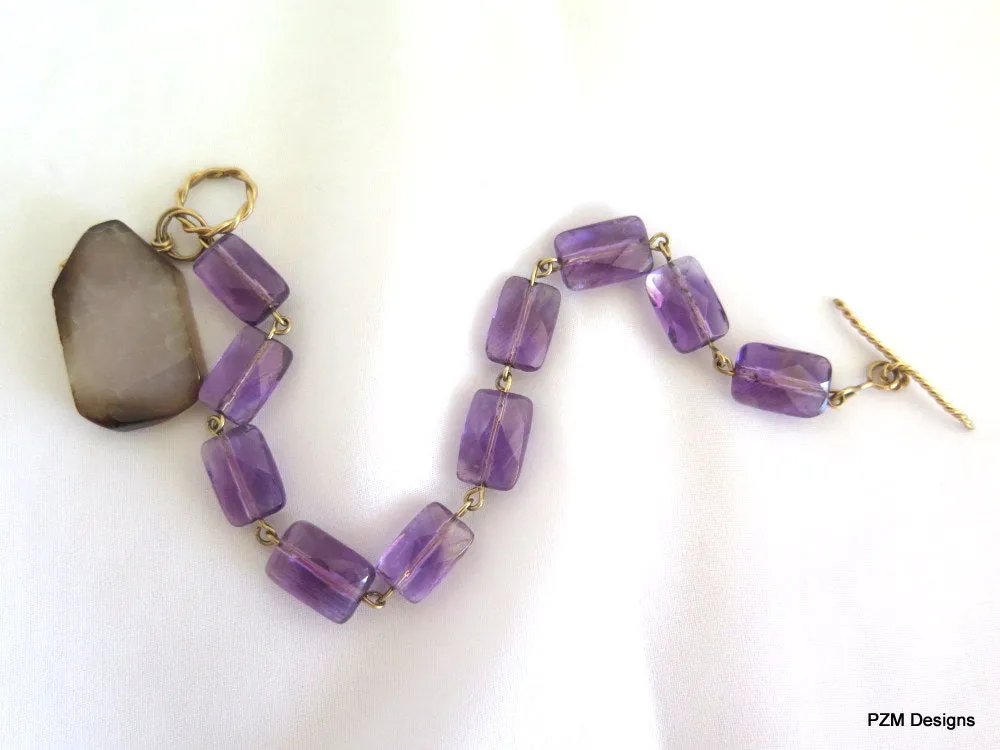 Amethyst Handmade Tennis Bracelet - Ultraviolet Amethyst Line Bracelet