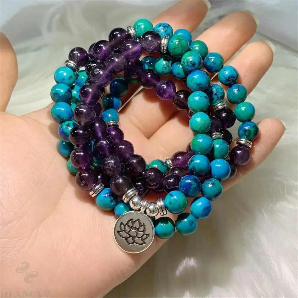 Amethyst Mala Bead Bracelet