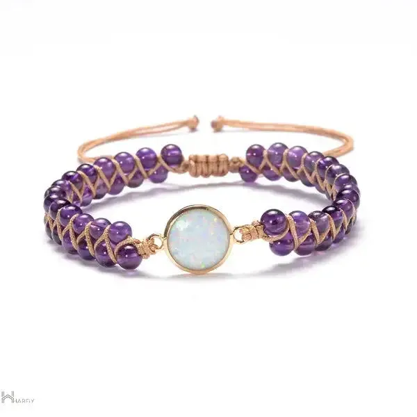 Amethyst Opal Charm Bracelet - Genuine Amethyst Gemstones & Spiritual Significance