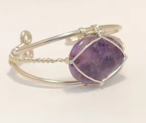 Amethyst Sterling Silver Wirewrapped Bracelet