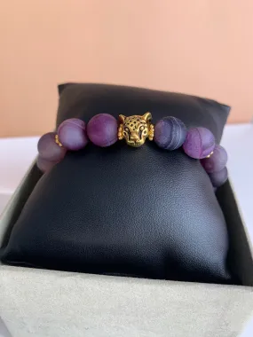 Amethyst Stone Leopard Bracelet