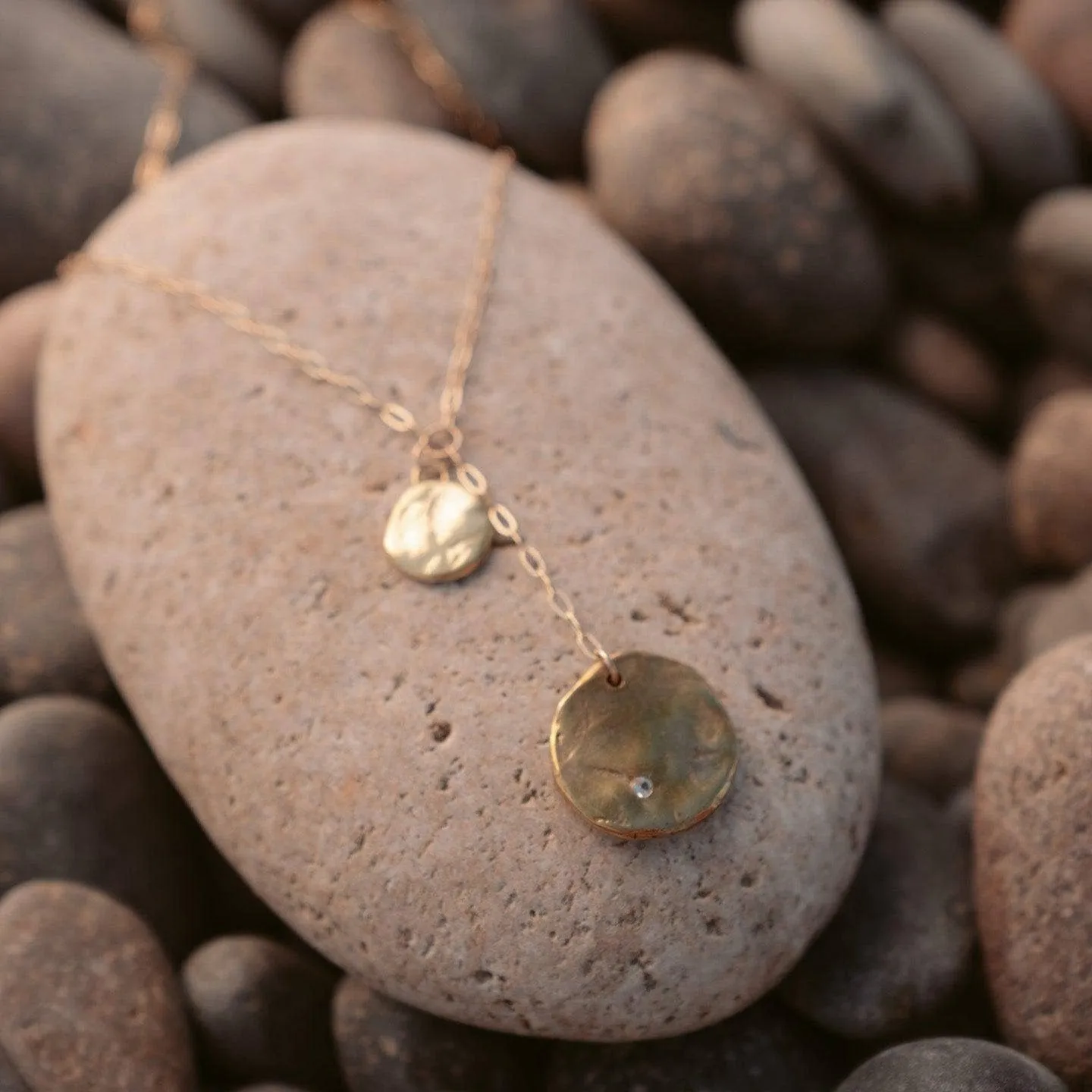 andromeda gold lariat necklace